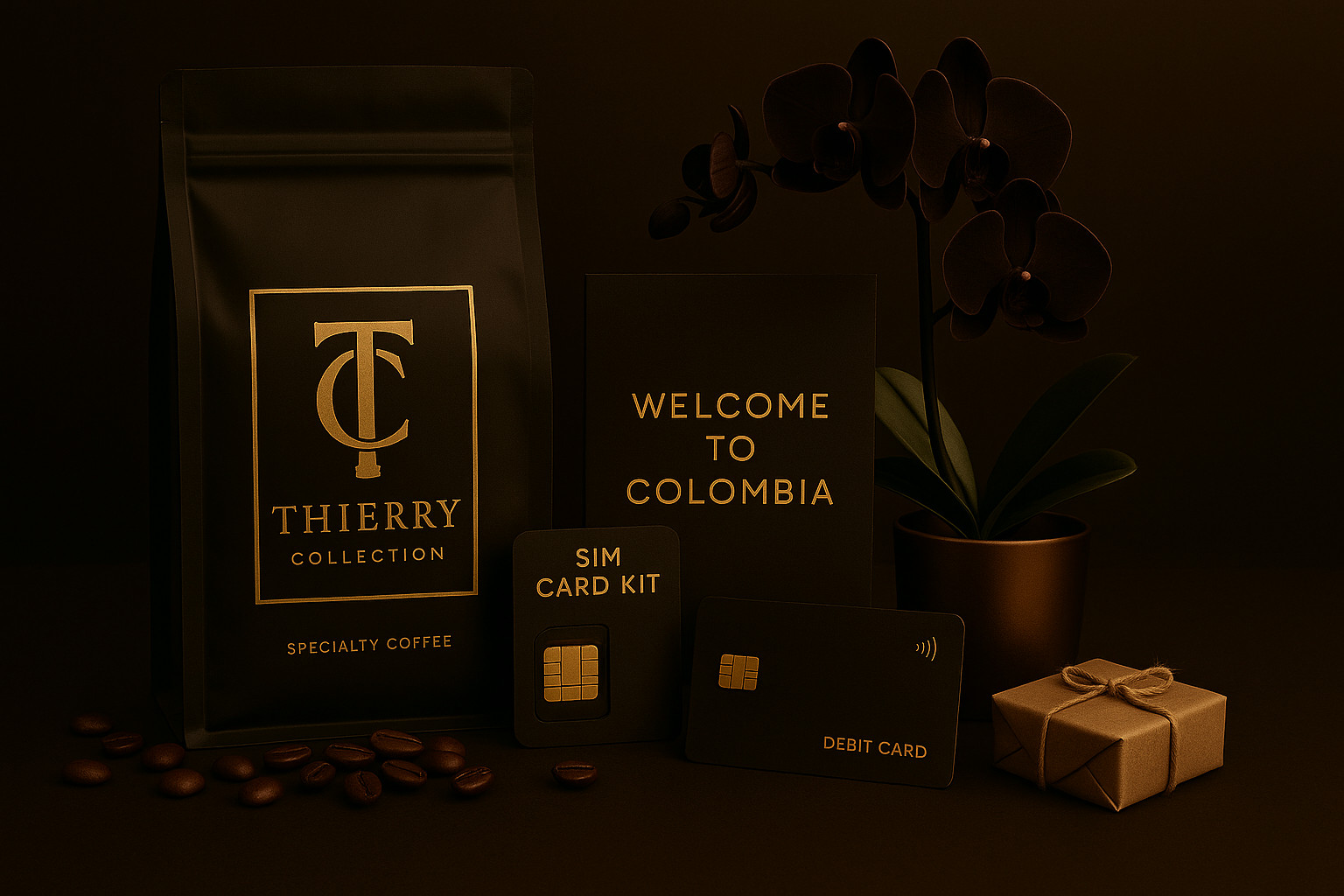 Thierry Collection Arrival Essentials Kit - SIM, coffee, currency